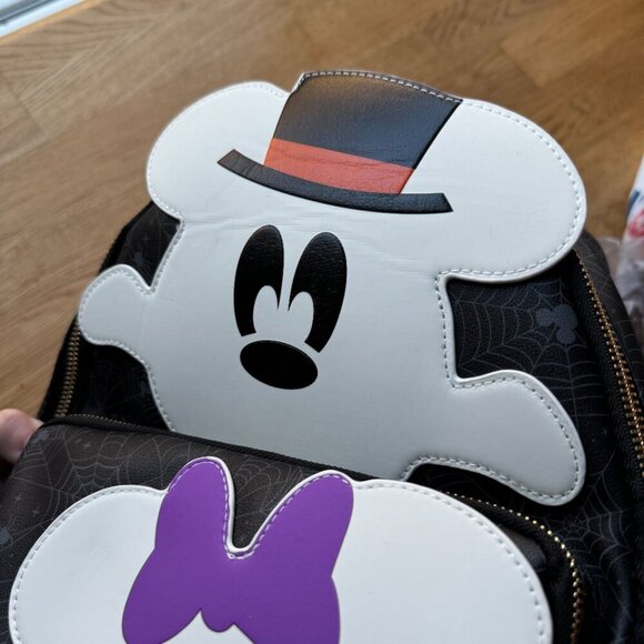 Disney Halloween Ghost Minnie Mickey Backpack Glow in the Dark NWT main image 2